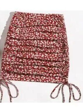 Ruched Knot Ditsy Floral Mini Skirt Size Small / US 4